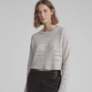 NWT Rag & Bone sheer cropped grey sweater small